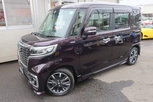 スペーシアカスタム　ハイブリッドＸＳターボ　４ＷＤ　希少４ＷＤ＆ターボ車　ストラーダメモリーナビ＆フルセグＴＶ＆Ｂカメラ　両側パワースライドドア
