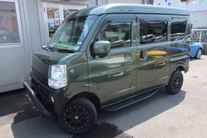 エブリィ　ＰＣリミテッド　ハイルーフ　リフトアップフルカスタム車　前後ショートバンパー　フロントバンパーガード　社外１４インチアルミ＆マッドタイヤ