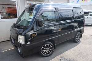 サンバーバン　ディアス　スーパーチャージャー　最終型　絶版モデル　純正オプションＨＤＤナビ＆フルセグＴＶ＆Ｂカメラ　社外１４インチアルミ　純正オプションフォグランプ