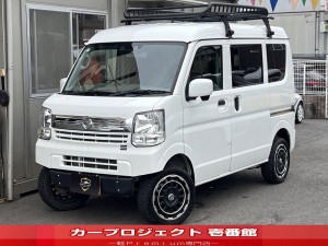 NV100クリッパーバン GXターボ ハイルーフ 4型 社外ナビ Bカメラ 1.5インチリフトUPサス ルーフラック ロッドホルダー リア5面スモークフィルム 社外15AW CD DVD USB BT接続 スキッドプレート ラバーマット ブレーキサポート