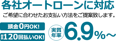 各社オートローンに対応