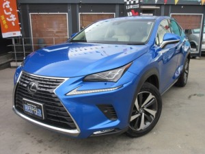 レクサスＮＸ　３００　Ｉパッケージ　４ＷＤ　ターボ車　ホワイト本革シート　シートヒーター　メーカー１０．３型ナビ　フルセグＴＶ　マルチビューカメラ　電動ゲート　ステアリングヒーター　ＰＣＳ　ＢＳＭ　ＴＰＭＳ　パーキングサポートブレーキ　カードキー　走行８２００ｋｍ